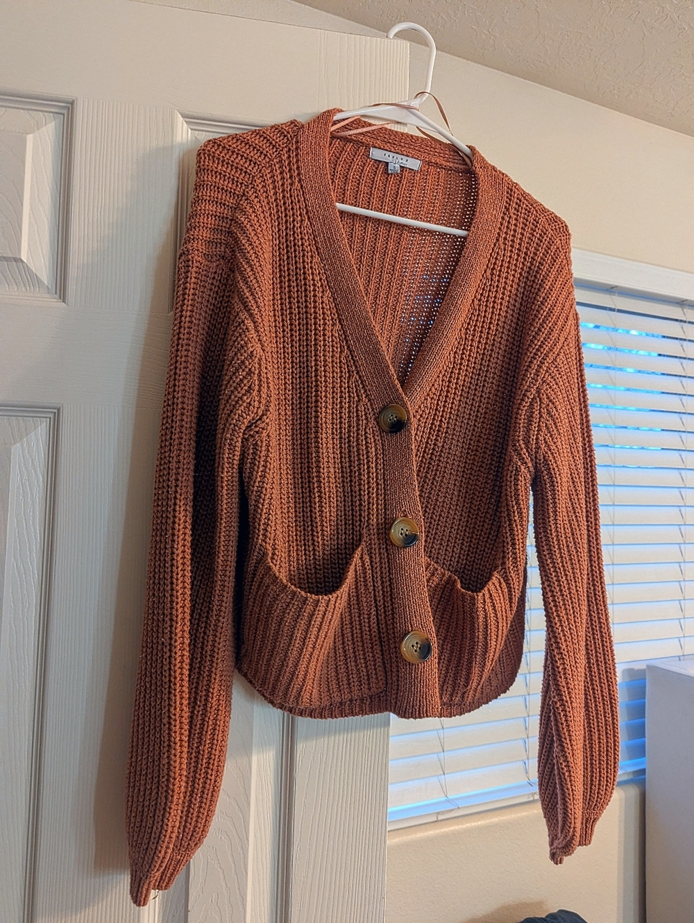 Rust Cardigan Sweater